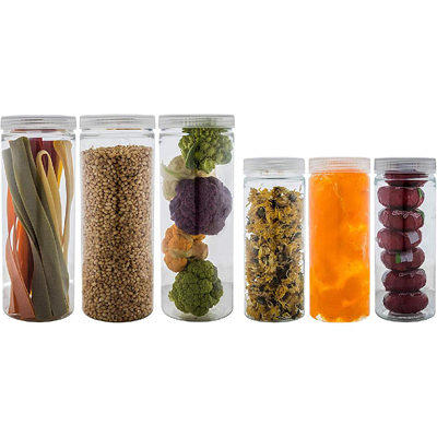 50 oz Small Unbreakable & Dishwasher Safe Airtight Food Storage Jar, Premium Plastic Shatterproof Apothecary Jars