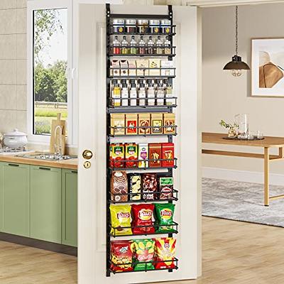 Moforoco White 9-Tier Over The Door Pantry Organizer, Pantry Organization  And Storage, Metal Hanging Spice Rack Shelves Door, Home & Kitchen