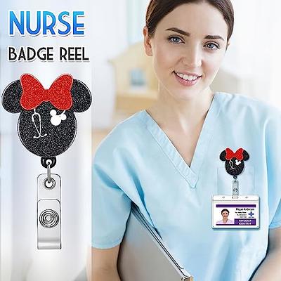 Black Woman Nurse Badge Reel, Medical Hospital Badge Reel