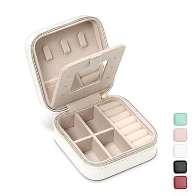 Mini Jewelry Travel Case,Small Travel Jewelry Organizer, Portable Jewelry  Box Travel Mini Storage Organizer Portable Display Storage Box For Rings  Earrings Necklaces Gifts 