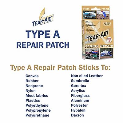 Tear Aid Kit Fabric Repair Tent Sofa Shoe Chair Rip Fix Leather
