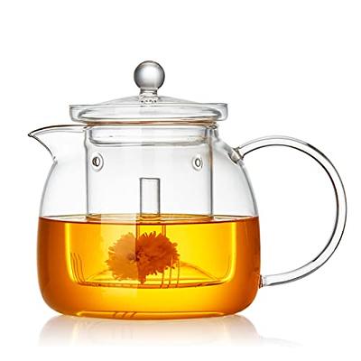 Unbreakable Glass Teapot with Removable Infuser, Glass Teapot Kettles  Stovetop Safe, 46oz/1350ml Large Capacity Glass Tea Kettle, Teapot for  Loose Leaf and Blooming Tea and Fruit Tea (46 OZ) - Yahoo Shopping