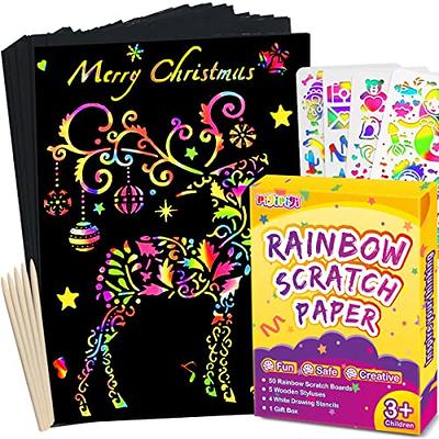 pigipigi Scratch Paper Art for Kids - 60 Pcs Rainbow Magic Scratch Off Art  Crafts Set Supply
