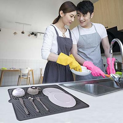 Silicone Dish Drying Mat, Counter top Mat Non-Slip Sink Mat Dish