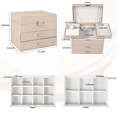 Dajasan Jewelry Boxes for Women Girls, Jewelry Storage Organizer, 4 Layers  Large Jewelry Organizer Box with 2 Drawers for Friends, Wife or Mother Gift