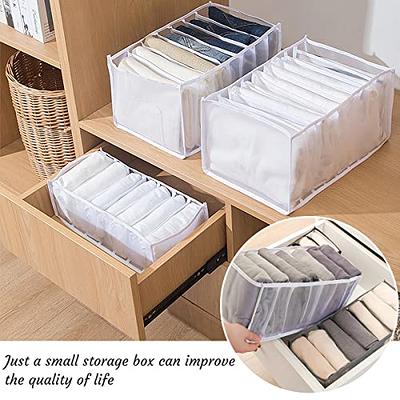 4PCS Wardrobe Clothes Organizer 7 Grids, Closet Organizers and Storage  Baskets, Clothing Storage Bins,Washable Foldable Drawer Clothes Compartment Storage  Box for Bedroom Dorm Room 