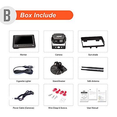  Yuwei Digital Wireless Backup Camera System Kit, AHD1080P,  Wireless Rear View Camera and 7'' LCD Wireless Reversing Monitor for  Trailer, RV, Bus, Trucks, Horse-Trailer, School Bus, Farm Machine,etc :  Electronics