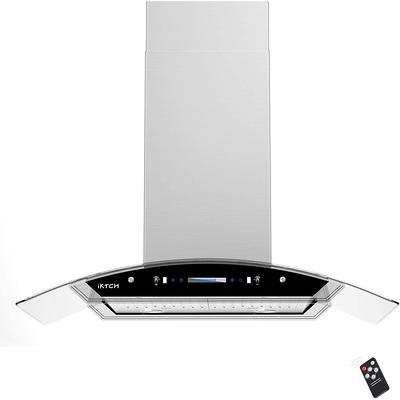 IKTCH 30 in. 900 CFM Ducted Wall Mount with LED Light Range Hood in Stainless Steel