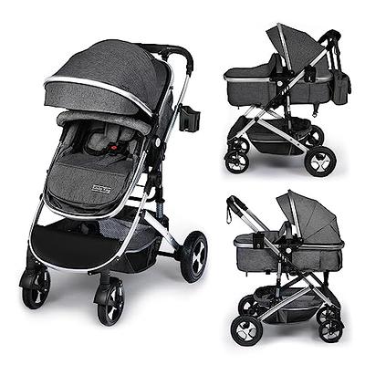 Kinder King 2 in 1 Convertible Baby Stroller, Folding High Landscape Infant  Carriage, Newborn Reversible Bassinet Pram, Adjustable Canopy, Diaper Bag,  Anti-Shock Toddler Pushchair Dark Grey - Yahoo Shopping