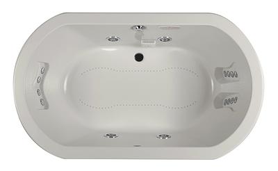 Laurel Mountain Warren ll 36-in x 72-in White Acrylic Oval Drop-In Air Bath  (Front Center Drain) in the Bathtubs department at