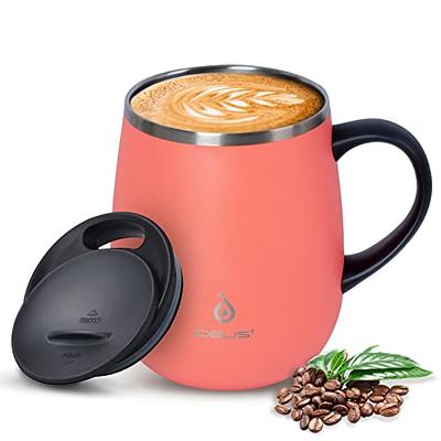 Coffee Mug Cup with Handle, 12 oz Stainless Steel Double Wall Vacuum Insulated  Tumbler with Lid, Reusable and Durable Travel Insulated Coffee Cup Thermal  Cup for Home, Office, Camping 