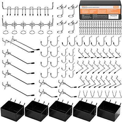 Peg Board Hook Set - 4 x 1/4 Peg Board Hooks Shelf Hanger Kit Garage  Storage Hanging Set - Pegboard Accessories Pegboard Hooks Peg Board  Attachments