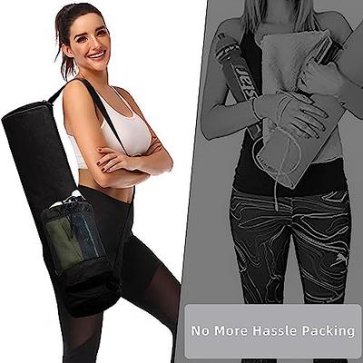  HYYPME Beige Yoga Mat Bag, Yoga Mat Carrier with Side Pockets  and Adjustable Strap, Thick Yoga Mat Holder, Beige Gym Bag, Large Yoga Mat Tote  Bag, Yoga Accessories : Sports