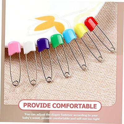 Coolrunner 50 PCS Baby Safety Pins, Assorted Color Plastic Head Diaper  Pins, Safety Locking Baby Cloth Diaper Nappy Pins