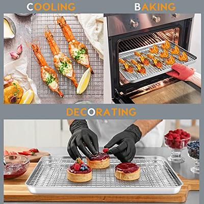 Baking Sheet and 2-Tier Cooling Racks Set, P&P CHEF Stainless Steel Baking  Pan