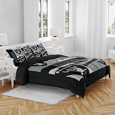 Nfl Vegas Raiders Heathered Stripe Queen Bed In A Bag - 3pc : Target