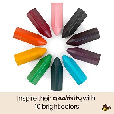  Honeysticks Jumbo Crayons (8 Pack) - Non Toxic Crayons for Kids  - 100% Pure Beeswax and Food Grade Colors - 8 Bright Colors - Large Crayons,  Easy to Hold and Use 