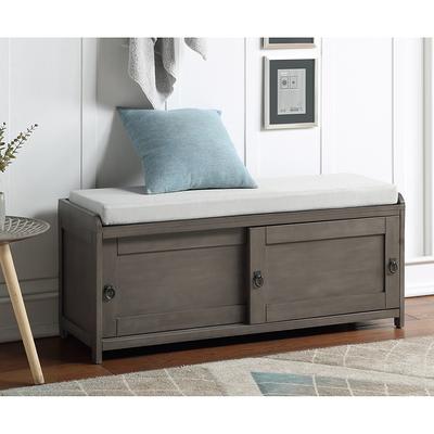  DINZI LVJ Storage Chest, Flip-Top Wooden Toy Box with 2 Safety  Hinges, Retro Entryway Shoe Bench, Sturdy Large Storage Trunk for Living  Room, Bedroom, Toddler Room, Easy Assembly, Grey Wash 