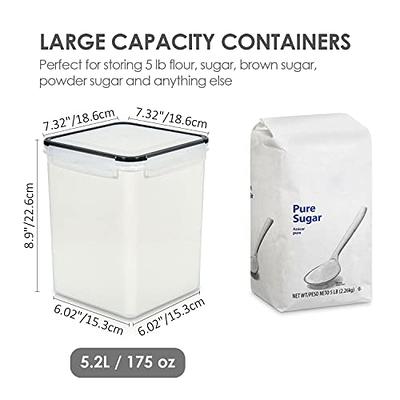 Vtopmart Large Food Storage Containers 5.2L / 176oz, 4 Pieces BPA Free Plastic  Airtight Food Storage Canisters for Flour, Sugar, Baking Supplies, with 4  Measuring Cups and 24 Labels, Black - Yahoo Shopping