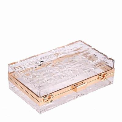 Women Transparent Acrylic Box, Clear Purse Evening Clutch Bag