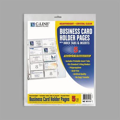 C Line Self Adhesive Business Card Holders 2 x 3 12 Clear Pack Of 10 -  Office Depot