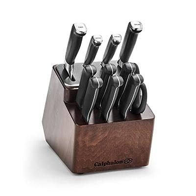 HUNTER.DUAL Knife Set, 15 Piece Kitchen Knife Set with Block Self  Sharpening, Dishwasher Safe, Anti-slip Handle, White