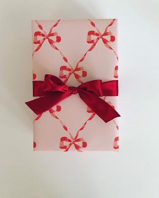 Wrapping Paper: Pink Parisian Bows gift Wrap, Birthday, Holiday, Christmas  