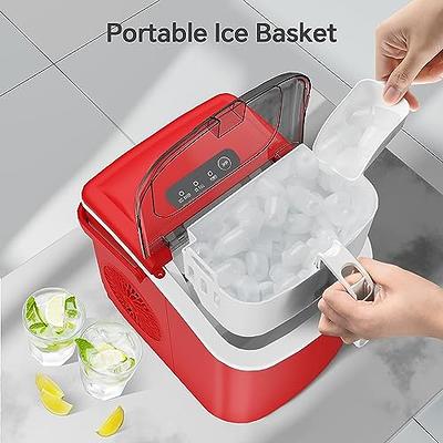 Electric Countertop Ice Maker with Ice Scoop and Basket