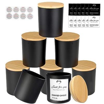 Matte Black Colored Candle Jar - 14.5 oz with Bamboo Lid | 12 Pack