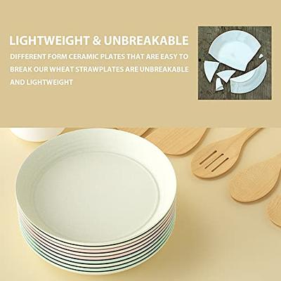 greenandlife 10inch/6pcs Dishwasher & Microwave Safe Wheat Straw Plates -  Lightweight Reusable Unbreakable Dinner Plates, Non-toxin, BPA Free and