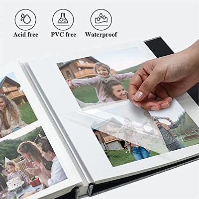 HoneyTolly Large Photo Album Self Adhesive with Picture Display Window, DIY  Scrapbook Album for 4x6 8x10 Pictures, 40 Pages Linen Cover Memory Book