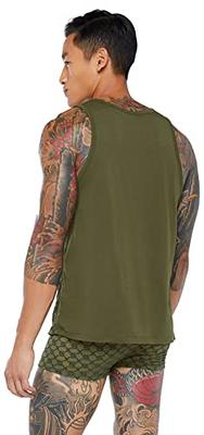 Savage X, Men's Flocked Monogram Tank, Deep Forest Green, L