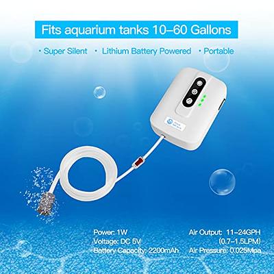 AquaMiracle Lithium Battery Powered Portable Aquarium Air Pump for Fish  Tank up to 60 Gals, USB Rechargeable Aquarium Bubbler Aerator for Fishing,  Power Outages and Emergency - Yahoo Shopping