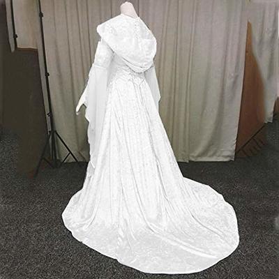 Vintage medieval gothic dress flare sleeve floor length halloween cosplay plus  size dresses