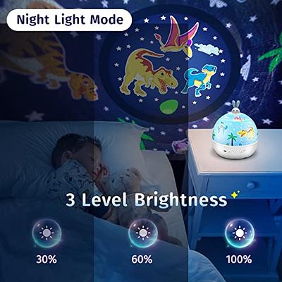 ONEFIRE Night Light for Kids + 15 Films & Bluetooth Music Kids Night Light  Projector for Kids Room,Remote Dimmable Baby Night Light,Rechargeable Timer