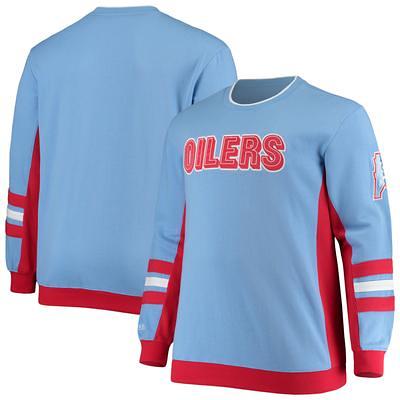 Fanatics Branded Light Blue/Heathered Gray Houston Oilers Throwback Colorblock T-Shirt