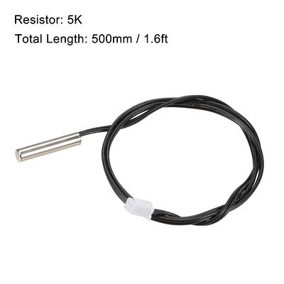 10K Temperature Sensor Probe, DROK 5pcs 1 Meter Waterproof Temp Sensor  Probe, Stainless Steel 3950 NTC Temp Sensor Probe, Digital Temperature