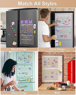  Magnetic Calendar for Fridge, Monthly and Memo