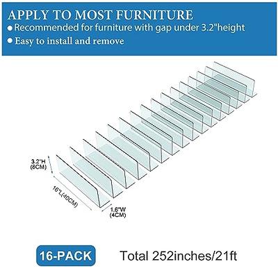 Under Couch Blocker for Pets Gap Bumper Toy Blockers for Furniture Stop Dogs and Cats Safety PVC Adjustable Clear Under Bed Blocker for Sofa Barrier