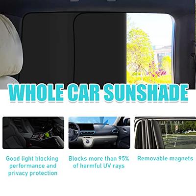 Ziciner Car Window Sun Shade（Only for Metal Frame）, 2 Pcs Auto Side Rear  Magnetic Windshield Curtains, Sun Heat Blocker and UV Rays Protector, Universal  Window Covers for Car, SUV (Black-Back Window) 