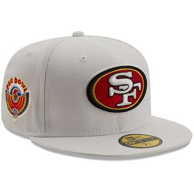 New Era Men's San Francisco 49ers Patch Grey Pom Knit Beanie