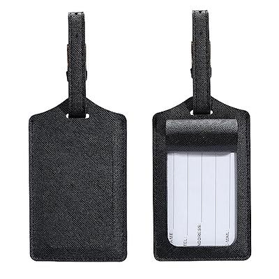  2 Pack Luggage Tags for Suitcases, PU Leather Baggage