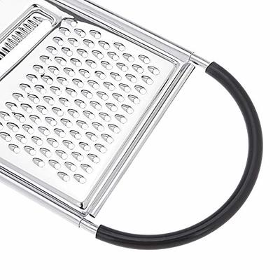 Commercial Rectangular Stainless Steel Flat Cheese Grater with  Non-Slip Handle and Base, Black - Yahoo Shopping