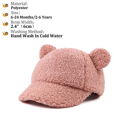 Winter Fleece Baseball Cap for Baby Girls Warm Toddler Boys Hat Cute Bear  Ears Kids Baseball Hats (Pink, 50) - Yahoo Shopping