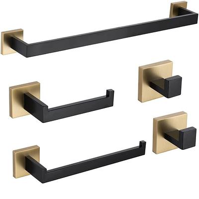 Modern Double Toilet Paper Holder Gold/ Black Wall Mounted