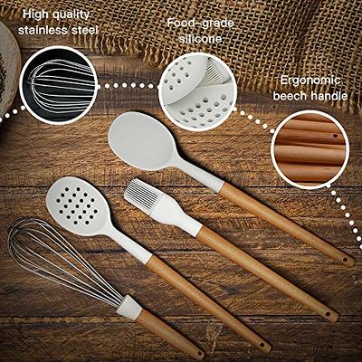 Kitchen Cooking Utensils Set, 14 Non-Stick Silicone Cooking