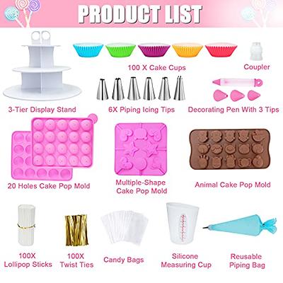 24pcs Silicone Molds Cupcake and Dessert Decorating Pen with Piping Tips,  Reusable Non-Stick Cupcake Mold for Kitchen Baking(Silicone Cake Molds)