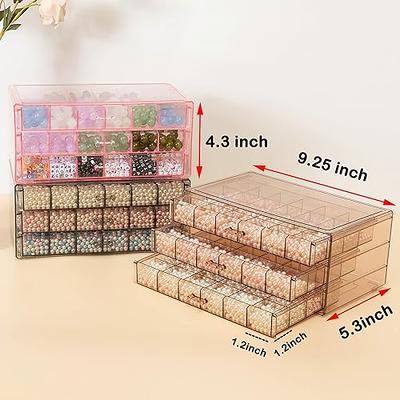 MIOINEY Compartment Storage Box with 3 Drawers Acrylic Transparent