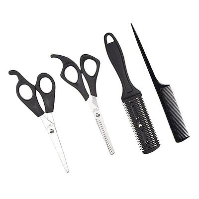 Hair Scissors, Hair Cutting Scissors, Barber Thinning Scissors, Stainless  Steel Razor, Black 