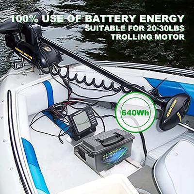 LiTime 12V 50Ah Lithium LiFePO4 Battery Built in BMS, 10 Years Lifetime  4000+ Cycles Output Power 640W, Perfect for Boat Marine Trolling motor  Camping